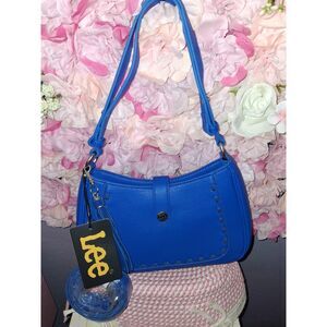 NWT Lee Electric Blue Leather Small Everyday Shoulder Bag